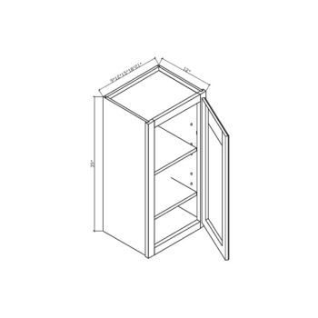 W0939 Shaker Sage Green 1 Door Wall cabinets 12" deep 39" High - 09" Wide x 12" Deep x 39" High 1Door 3 Shelves