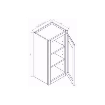 W0936 Classic Ocean Blue Wall cabinets 12" deep 36" High - 09" Wide x 12" Deep x 36" High 1Door 2 Shelves
