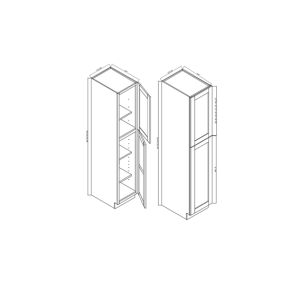 WP182496 Classic Nickel Pantry & Utility Cabinets 2 Doors - 18" Wide x 24" Deep x 96" High 2 Doors 4 Shelves