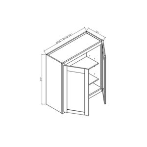 W3639 Shaker Nickel 2 Doors Wall cabinets 12" deep 39" High - 36” Wide x 12" Deep x 39" High 2Doors 3 Shelves