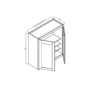 W3642 Classic Ocean Blue Wall cabinets 12" deep 42"High - 36" Wide x 12" Deep x 42" High 2Doors 3 Shelves