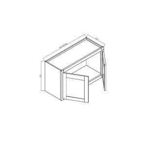 W3612 Petite Shaker Linen 2 Doors Wall Cabinets 12" High - 36" Wide x 12" Deep x 12" High 2 Doors