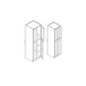 WP242493 Stanford Dove Pantry & Utility Cabinets 4 Doors - 24" Wide x 24" Deep x 93" High 4 Doors 4 Shelves