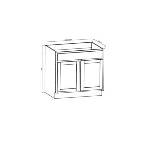 VDB1221-3 Shaker Sage Green Accessories - Vanities - 12" Wide x 21" Deep x 30" High  3 Drawers