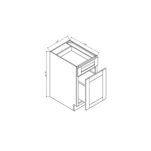 BT18 Classic Cloud White Base Cabinet with Garbage Roll Out - 18" Wide x 34 <sup>1/2</sup>" High x 24" Deep