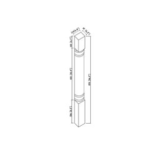 BPF-1 Classic Cloud White Base Posts - Split Base Post - 34 <sup>1/2</sup>" High x 4 <sup>1/2</sup>" Deep x 4 <sup>1/2</sup>" Wide Plain