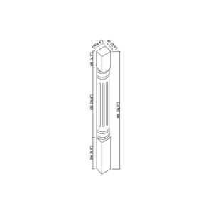 BPF-2 Classic Frost Base Posts - Split Base Post - 34 <sup>1/2</sup>" High x 4 <sup>1/2</sup>" Deep x 4 <sup>1/2</sup>" Wide Fluted