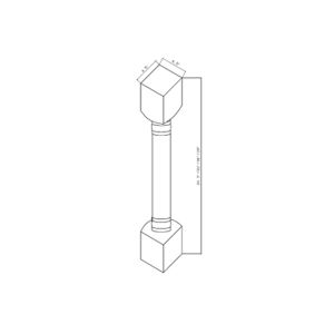 BPP-1 Stanford Graphite Black Base Posts - Full Base Post - 34 <sup>1/2</sup>" High x 4 <sup>1/2</sup>" Deep x 4 <sup>1/2</sup>" Wide Plain