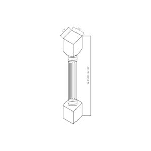 BPP-2 Stanford Gable Gray Base Posts - Full Base Post - 34 <sup>1/2</sup>" High x 4 <sup>1/2</sup>" Deep x 4 <sup>1/2</sup>" Wide Fluted