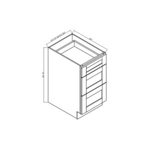 DB36-3 Classic Antique White Drawer Base Units - 36" Wide x 34 <sup>1/2</sup>" High x 24" Deep 3 Drawers