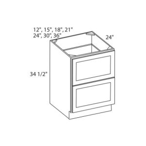 2DB36 Elegance Gobble Brown Drawer Pack - 36" Wide x 34 <sup>1/2</sup>" High x 24" Deep 2 Drawers