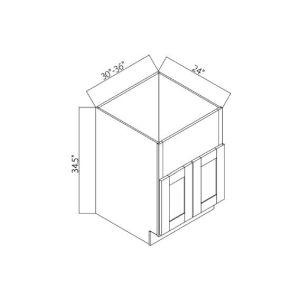FSB36 Classic Linen Farmer Sink Base Cabinets - 36" Wide x 24" Deep x 34 <sup>1/2</sup>" High