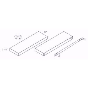 FLS42 Stanford Naval Floating Shelves -42" Wide x 2½ " High x 10" Deep