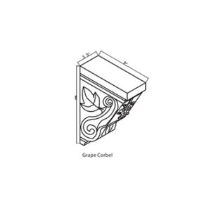 GRAPE CORBEL  Classic Linen Accessories - DECORATIVES - Grape Corbel (2 pcs.) 12 <sup>3/4</sup>" High x 9" Deep x 3 <sup>1/2</sup>" Wide