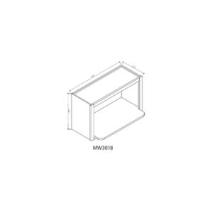 MW3018 Petite Shaker Denim Blue Microwave Wall Cabinet - 30" Wide x 18" High x 12" Deep