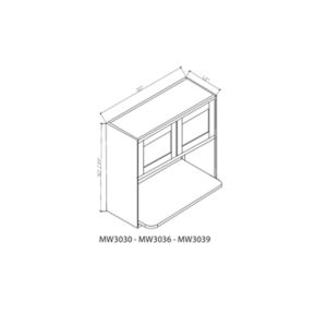 MW3039 Elite Graphite Black Microwave Wall Cabinet - 30" Wide x 39" High x 12" Deep