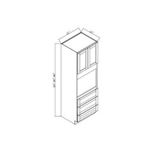 OC332493 Stanford Antique White Single or Double Oven Cabinets - (1 oven, can be modified to 2)