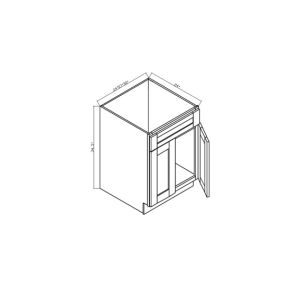 SB36 Petite Shaker Nickel Sink Base Cabinets - 36" Wide x 24" Deep x 34 <sup>1/2</sup>" High 2 Doors