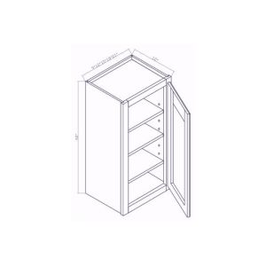 W2142 Classic Dove Wall cabinets 12" deep 42"High - 21" Wide x 12" Deep x 42" High 1Door 3 Shelves