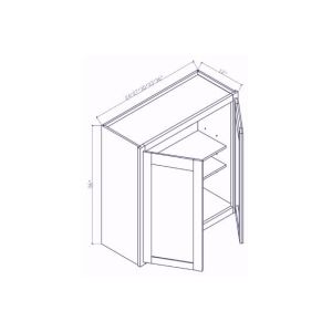 W3636 Classic Ocean Blue Wall cabinets 12" deep 36" High - 36" Wide x 12" Deep x 36" High 2Doors 2 Shelves