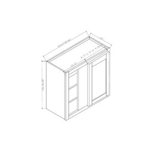 BLW3639 Stanford Ocean Blue 1 Door Wall Blind Cabinets - 36" Wide x 12" Deep x 39” High 1 Door 2 Shelves