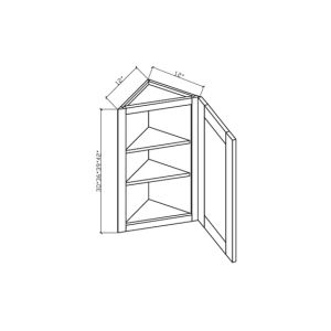 WEC1242 Classic Linen Wall End 24 - 14" Wide x 42" High 1 Shelf 1Door