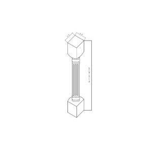 WPP42-2 Shaker Sage Green Wall Posts - Full Post Fluted - 42" High x 4 <sup>1/2</sup>" Deep x 4 <sup>1/2</sup>" Wide