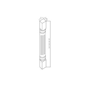 WPF36-2 Elegance Frost Wall Posts - Split Post Fluted - 36" High x 2 <sup>1/2</sup>" Deep x 4 <sup>1/2</sup>" Wide