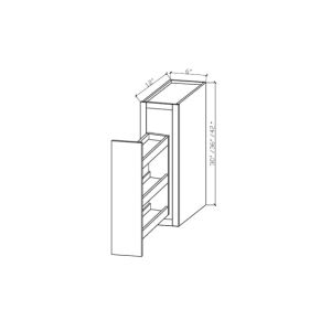 WSP39 Elite Antique White Wall Spice Rack - 6" Wide x 39" High x 22" Deep